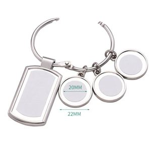 Juego de Llaveros Sublimables en Blanco, Redondos, en Forma de Corazón y Rectangulares, de Metal, para Fotos DIY, Venta al por Mayor, Logotipo Personalizado - Product Image 2