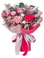 Eeuwige Bloemen Ge conserveerd Rozenboeket - Middelgroot voor Moederdag, Afstuderen & Verjaardag (Heet Roze)