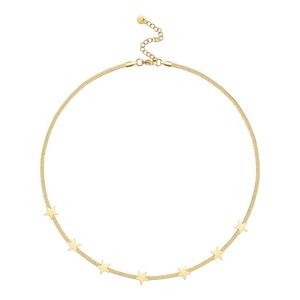 Collar de cadena de serpiente con estrella de cinco puntas, joyería de acero inoxidable chapado en oro de 18K de alta calidad, P213200 - Product Image 1