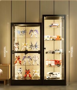 Vitrine blanche, armoire de rangement pour jouets, vitrine en verre pour le salon - Product Image 2
