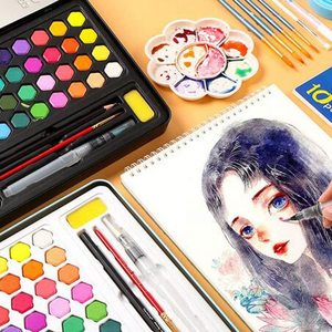 Keep Smiling Ensemble de peinture à l'<span class=keywords><strong>aquarelle</strong></span> solide 36 couleurs Boîte en fer Peinture pour étudiants Artiste <span class=keywords><strong>Dessin</strong></span> Art <span class=keywords><strong>Aquarelle</strong></span> portable - Product Image 6