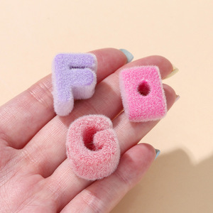 Wholesale Flocked Acrylic Alphabet <b>Large</b> Hole <b>Beads</b> A-Z Velvet Letter Loose <b>Beads</b> for DIY Bracelet Keychain Jewelry Making - Product Image 4
