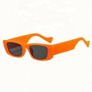 Gafas de Sol Elegantes de Alta Calidad 2021, Colores Pastel Naranja y Verde, para Mujer, Protección UV400, Diseño Cuadrado Pequeño - Product Image 4