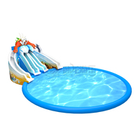 Grand toboggan aquatique gonflable d'amusement pour enfants, commercial, extérieur, double glissade et toboggan, grand toboggan gonflable avec piscine