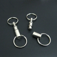 Porte-clés double tête détachable en acier inoxydable avec anneau de dégagement rapide et fonction de séparation