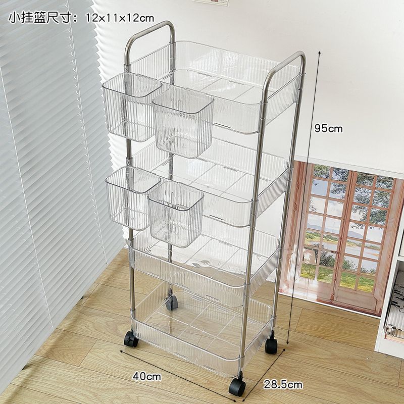 Transparent white four-layer 4-hanging basket