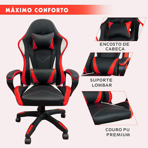 <span class=keywords><strong>Silla</strong></span> <span class=keywords><strong>Gamer</strong></span> Profesional de Lujo, Tapizada en Cuero, para Oficina u Hogar, Nueva, Exclusiva para Videojuegos, Serie Pro, Color Rojo - Product Image 3