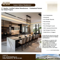 Meubles de cuisine modernes Alvin, armoire modulaire en bois, verre écologique, rangement spacieux, design personnalisé pour la maison, la villa, la salle à manger
