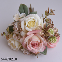 Rétro Automne Floral Design Hortensia Bulgare Rose Bouquet Nouvel An Halloween Noël Maison Mariage Décor Fleurs Artificielles