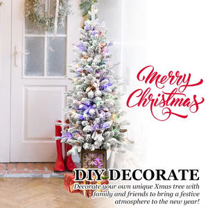 High Quality 4ft Artificial <b>Christmas</b> <b>Tree</b> with Light Metal Stand Pine Cones for Outdoor Home Holiday Decor - Product Image 6