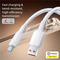 Câble de données de charge rapide CarPlay+CarLife résistant aux chocs, anti-oxydant, en silicone, avec puce intelligente E-Marker et interface d'origine