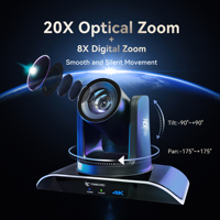 4K 20X Zoom AI Seguimiento automático NDI POE USB3.0 SDI LAN Sistema de transmisión en vivo Cámara PTZ con controlador de joystick