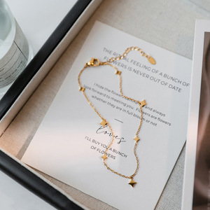 Bracelets de cheville en acier inoxydable légers haut de gamme pour femmes européennes américaines paillettes luxueuses sensation de pied en étoile à la mode - Product Image 2