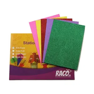 RACO Glitter Eva Foam Craft Paper A4 Customized Size Self-Adhesive Art Class Handmade Safe For Children