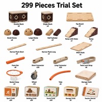 299 Piezas de Bloques de Construcción Modulares de Nivel Inicial con 183 Tarjetas de Actividades, 3 Manuales para Profesores, Equipo Deportivo Interior para Niños
