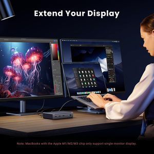 Ugreen Thunderbolt 4 Dock 8 in 1 40Gbps ฮับ TBT4 3 x TB 4 DUAL 4K 60Hz Dual 8K จอแสดงผล8K 85W ชาร์จเร็วอีเธอร์เน็ตกิกะบิต - Product Image 3