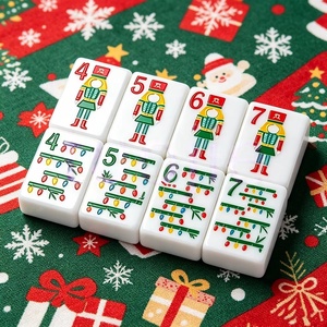 Custom Christmas American Luxury Foldable Portable <b>Mahjong</b> <b>Set</b> 160-Piece Acrylic Engraved Tiles Premium Holiday Gift <b>Set</b> - Product Image 5
