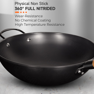 Wok Chino <span class=keywords><strong>de</strong></span> Hierro <span class=keywords><strong>de</strong></span> Alta Calidad Resistente a <span class=keywords><strong>la</strong></span> Oxidación para el Hogar y Restaurantes - Product Image 4