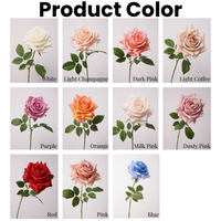 Bunga Mawar Latex Tiruan Berkualitas Tinggi Sentuhan Asli Warna Dusty Pink Coffee untuk Dekorasi Pernikahan Grosir