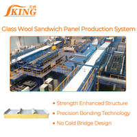 Panneau sandwich en laine de verre ISOKING, isolation thermique pour toiture en acier, mur et applications murales extérieures de construction préfabriquée