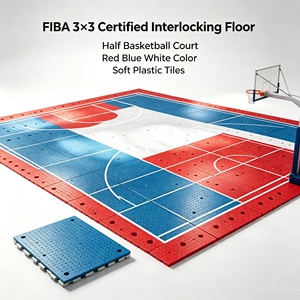 กระเบื้องปูพื้นพลาสติกแบบประกบกันได้มาตรฐาน FIBA 3x3 ยี่ห้อ INOLP ป้องกันการลื่น กันน้ำ เหมาะสำหรับโรงรถ สนามบาสเก็ตบอลเชิงพาณิชย์ - Product Image 6
