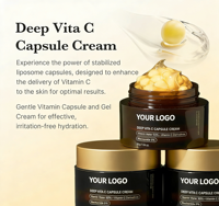 Soins de la peau coréens en gros, même que Medicube, hydratant à la vitamine C profonde en capsules dorées, liposomal, anti-rides