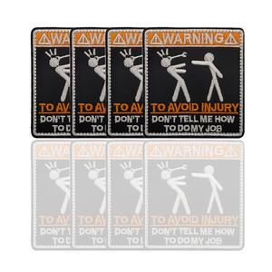ADVERTENCIA para EVITAR LESIONES Bordado divertido Tela táctica Parche de letras Parche de tela de advertencia para bolso de bricolaje Sombrero Coser Insignia de hombro - Product Image 5