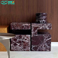 Pierre de marbre Roso Levanto de qualité supérieure HZX pour salon de luxe dessus de table d'appoint moderne de chevet personnalisé pour socle de café