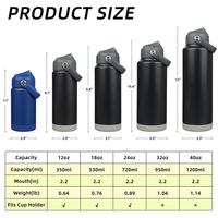 Bouteille d'eau personnalisée gravée au laser, double paroi, pour l'école, le camping, en acier inoxydable, isolée sous vide, sans BPA, gobelet isotherme