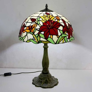 LongHuiJing Handmade European for Style Stained Glass LED AC Multicoloured 2700K Warm White Dome Flexible Zinc Alloy <b>Stand</b> - Product Image 2