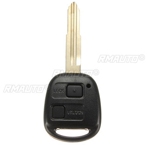 Coque de clé télécommande 2 boutons avec tampon en caoutchouc et lame de clé, noire, pour réparation et remplacement, compatible Toyota Yaris - Product Image 5