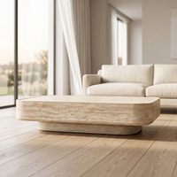 Table basse rectangulaire moderne en marbre naturel jaune crème, meubles de luxe pour salon