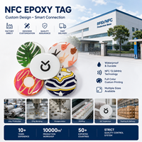 Étiquette NFC en époxy programmable, étanche, avec code QR imprimé sur mesure, 13,56 MHz, porte-clés RFID passif, étiquette de porte-clés intelligente