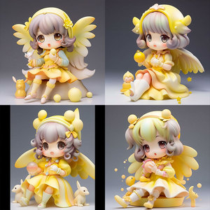 Figurine en résine d'ange mignon avec des ailes, style anime, décoration de bureau, cadeau artisanal pour enfants de 7 à 12 ans - Product Image 2
