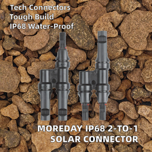 Moreday Top Technology IP68 2-to-1 Solar Connector High-Tech 2P Branch Socket Shower Rail PV <b>Cable</b> for Solar Systems - Product Image 2