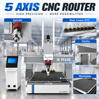 Routeur CNC professionnel 5 axes avec ATC et aspiration pour la fabrication de modèles en mousse EPS, la sculpture en résine et les applications de conception 3D