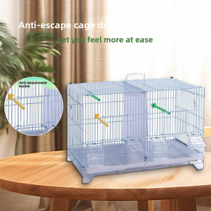 Gabbia per Uccelli Pieghevole in Ferro Resistente alla Ruggine, Rettangolare, Lussuosa e Moderna con Vassoio in Plastica per Pappagalli e Uccelli Medi, Gabbia Portatile - Product Image 2