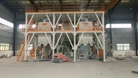Ligne de production de mortier sec automatique de type tour, compacte, avec unité de mélange à double arbre pour colle à carrelage verticale