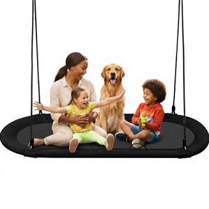 Dondolo a Disco Ovale SereneLife per Bambini, Kit di Montaggio 67 Pollici, per Interni/Esterni, Capacità 100-500 libbre, in Plastica, Impermeabile, 2 Anni di Garanzia - Product Image 1