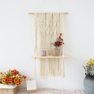 Indoor BohoWall decorazione macramè scaffale appeso a parete tessuto corda bohémien scaffali per camera da letto decorazione per la casa appesa a parete porta piante - Product Image 5