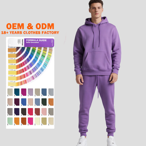 Unisex Blank Cotton Sweatsuit Sweat Pants Tracksuit Custom Sweatpants and Hoodie Jogger <b>Sets</b> 2 Piece Track Suit for Men - Product Image 1