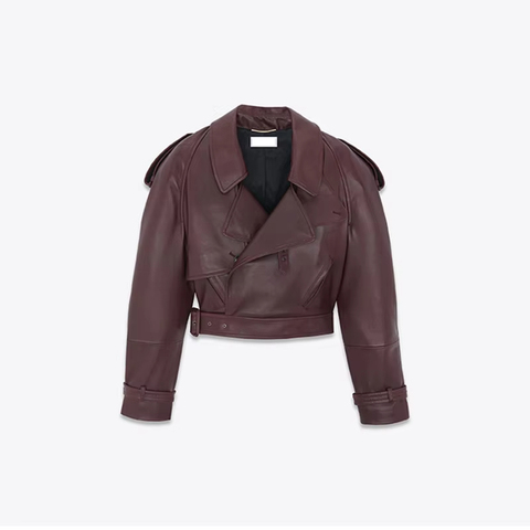 3149 European Style Latest Design Genuine Sheep Leather ShortJacket Plain Motorcycles Women's Leather Jacket