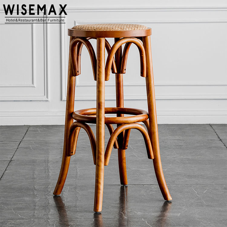 Legno Sgabello Rattan Sedie Da Sgabello Vintage Sgabelli Da Banco