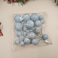 20 boules en mousse dorées et argentées de 2, 2,5, 3 et 4 cm, assorties, pour la décoration de gâteaux, Noël, anniversaire, fête et pâtisserie, fausses boules, décorations de gâteaux