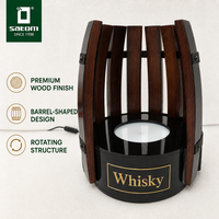 Présentoir de bouteilles en bois et acrylique avec base lumineuse LED pour bar, table et boîte de nuit