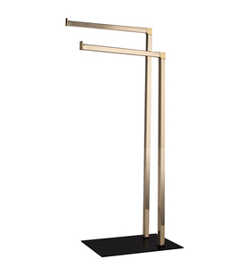 Stendibiancheria per <span class=keywords><strong>asciugamani</strong></span> domestici a pavimento in piedi due strati portasciugamani con fondo in vetro nero portasciugamani bagno - Product Image 2
