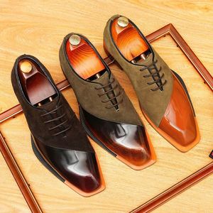 Business Formal Square <b>Toe</b> Waterproof Sheepskin Casual Fashionable Autumn Fringed Lightweight Breathable Men's Leather Shoes - Product Image 3