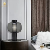 Nordique Moderne De Luxe Salon Décoratif Fumé Gris Verre Tactile Décor Fantaisie Led Lampe De Table
