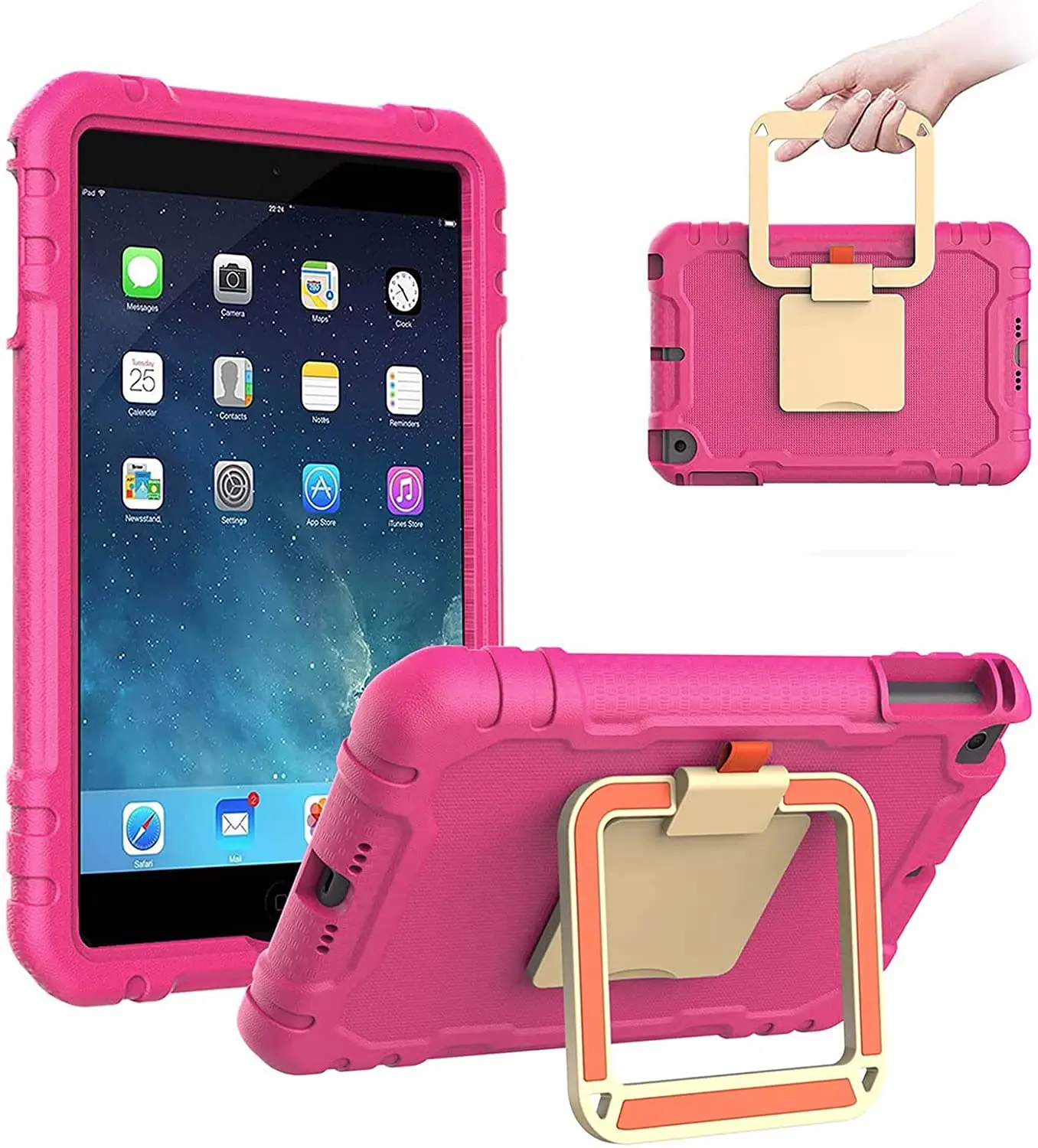Kids Case for 7.9-inch Apple iPad Mini 1 2 3 4 5 with 360 Full Rotating Convenient Handle Stand for Hands-Free Shockproof & Kids