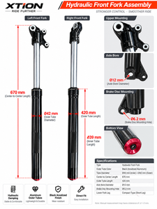 Ensemble de suspension hydraulique pour moto, fourche avant inversée de 670 mm avec amortissement pour moto tout-terrain - Product Image 2